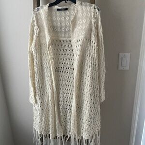 White Fringe Sweater - ark & co